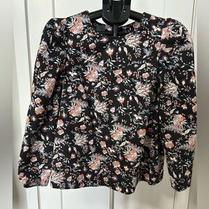 Ted Baker Black Floral Long-Sleeve Blouse